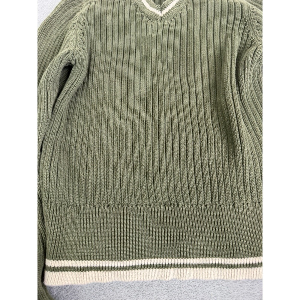 Vintage Y2K Abercrombie & Fitch V-Neck Sweater Women's Size Large Green Cropped - Picture 3 of 8
